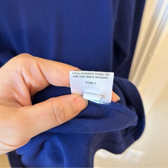 Eileen Fisher Long Sleeve Tee Shirt Indigo Blue Scoop Neck Organic Cotton Small - Picture 6 of 6